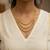  women gold plated artificial beads layered chain