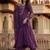 Purple chanderi silk sequin kurta pant set with embroidered organza dupatta