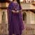 Purple chanderi silk sequin kurta pant set with embroidered organza dupatta