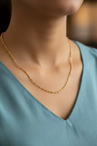  women gold plated minimal chain