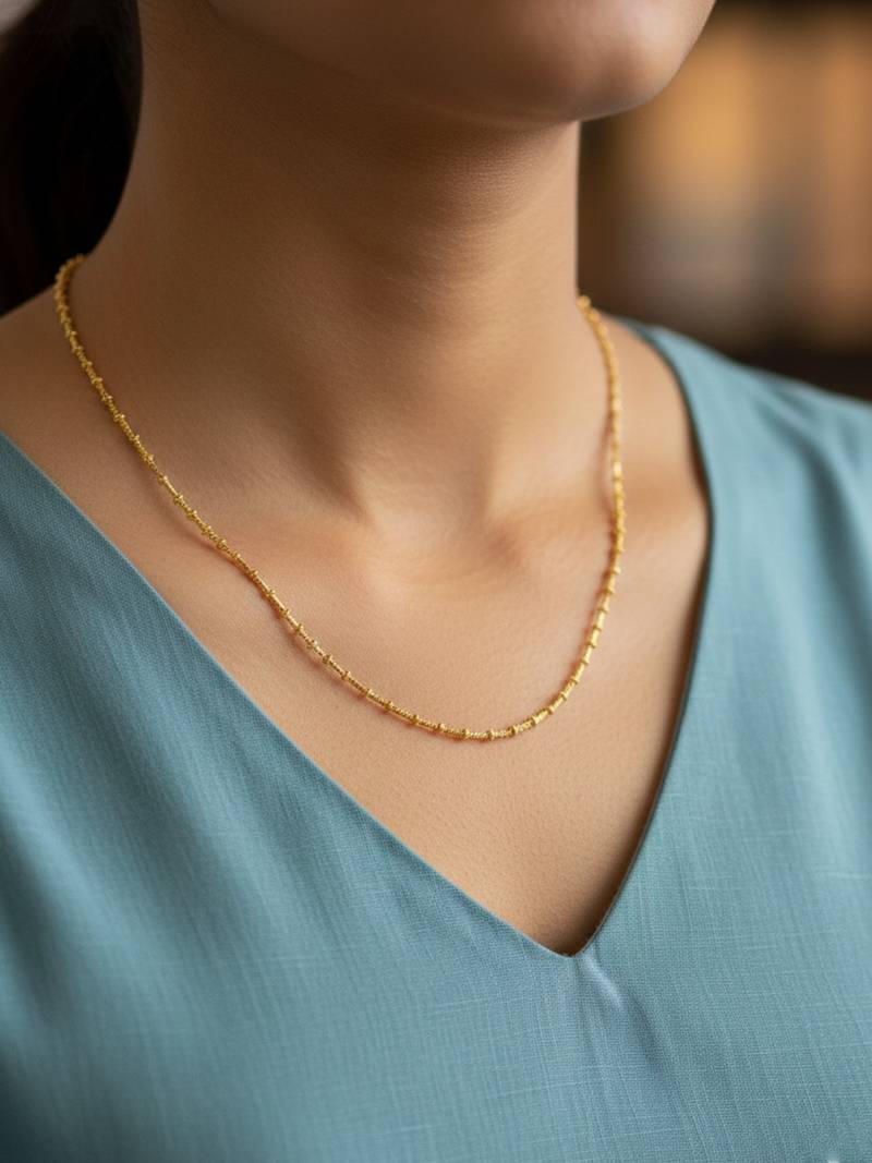  women gold plated minimal chain