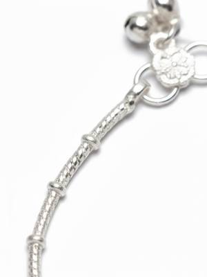  women set of 2 silver plated anklet 5