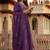 Purple chanderi silk sequin kurta pant set with embroidered organza dupatta