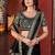 Designer black heavy embroidered silk blend party wear saree with blouse