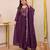 Purple chanderi silk sequin kurta pant set with embroidered chanderi dupatta