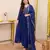 Navy blue chanderi silk sequin kurta pant set with embroidered chanderi dupatta