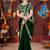 Designer green heavy embroidered silk blend party wear saree with blouse