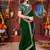 Designer green heavy embroidered silk blend party wear saree with blouse