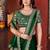 Designer green heavy embroidered silk blend party wear saree with blouse