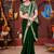 Designer green heavy embroidered silk blend party wear saree with blouse