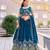 Peacock Blue Color Embroidery Sequence with Thared Work  Silk Lahenga Choli Set
