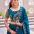 Peacock Blue Color Embroidery Sequence with Thared Work  Silk Lahenga Choli Set