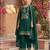 D green vichitra silk semi stitched suit with embroidery & sequence work