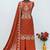 Orange vichitra silk suit with embroidery & Sequin work