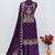 Purple vichitra silk suit with embroidery & Sequin work