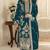 Teal blue rangoli silk suit with embroidery & Sequin work