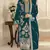 Teal blue rangoli silk suit with embroidery & Sequin work
