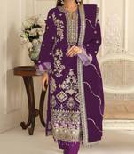 Purple rangoli silk suit with embroidery & Sequin work