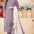 Purple cambric cotton semi stitched suit with embroidery & khatli work