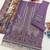 Purple cambric cotton semi stitched suit with embroidery & khatli work