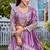 Lavender Color Embroidery Sequence Work with thred work Silk Lahenga Choli Set