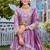 Lavender Color Embroidery Sequence Work with thred work Silk Lahenga Choli Set