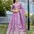 Lavender Color Embroidery Sequence Work with thred work Silk Lahenga Choli Set