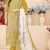 Yellow cambric cotton suit with embroidery & khatli work