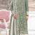 Green silk suit with embroidery & khatli work