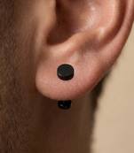  men's black rhodium plated studs earrings