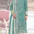 Blue silk suit with embroidery & khatli work