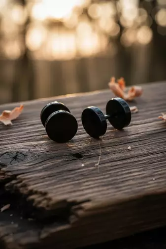  men's black rhodium plated studs earrings