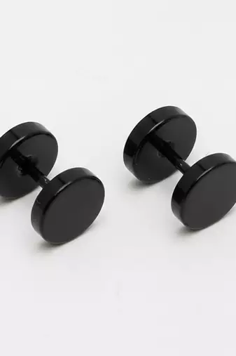  men's black rhodium plated studs earrings