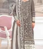 Bronze silk suit with embroidery & khatli work