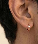  men's rose gold  plated hoop earrings