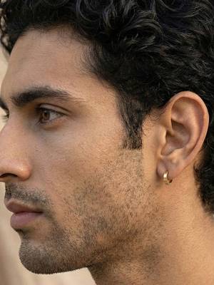  men's set of 3 multicolour hoop earrings 4
