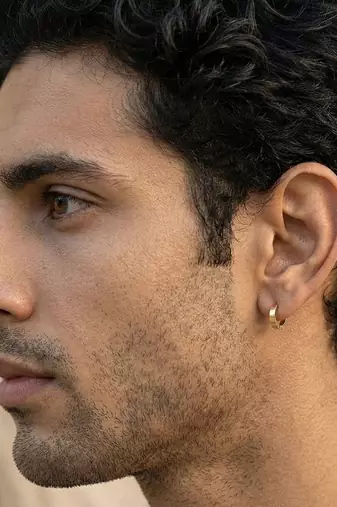  men's set of 3 multicolour hoop earrings