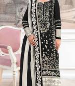 Black silk suit with embroidery & khatli work