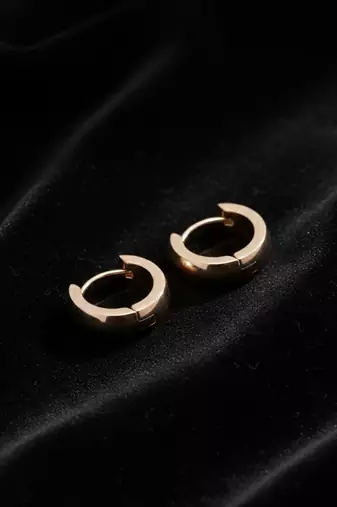 men's rose gold  plated hoop earrings