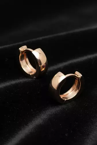  men's rose gold  plated hoop earrings