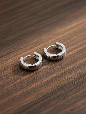  men's silver plated hoop earrings 2