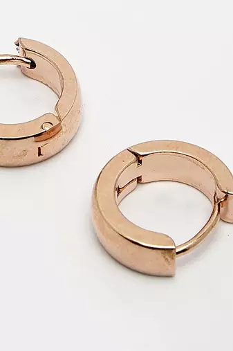  men's rose gold  plated hoop earrings