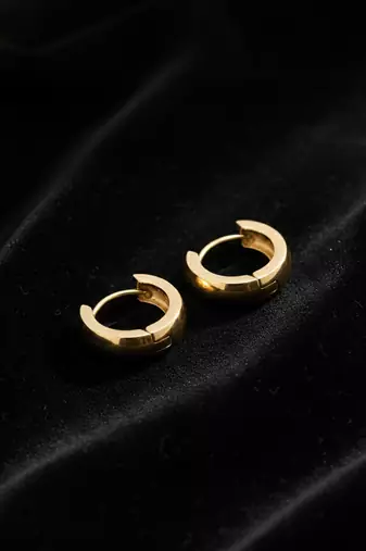  men's gold plated hoop earrings