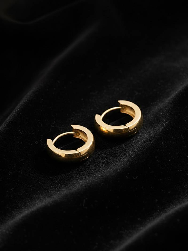  men's gold plated hoop earrings