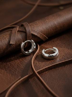  men's silver plated hoop earrings 4