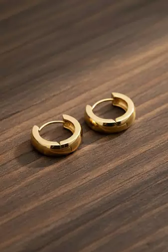  men's gold plated hoop earrings