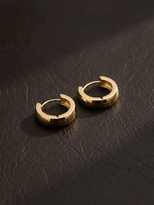  men's gold plated hoop earrings 3