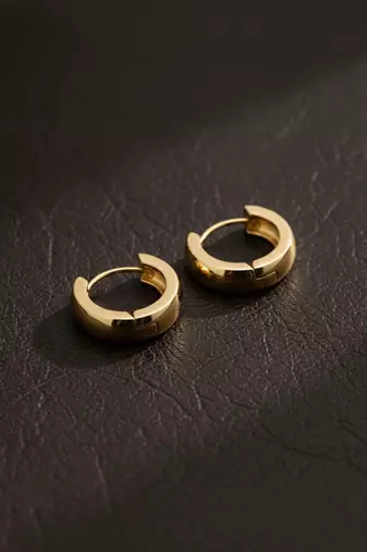  men's gold plated hoop earrings