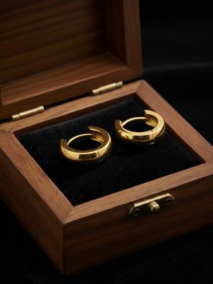  men's gold plated hoop earrings 4