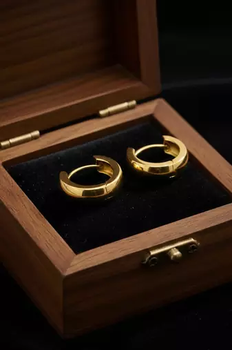  men's gold plated hoop earrings